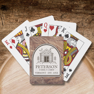 Jeu De Cartes Cabine familial Bois rustique Décor personnalisé