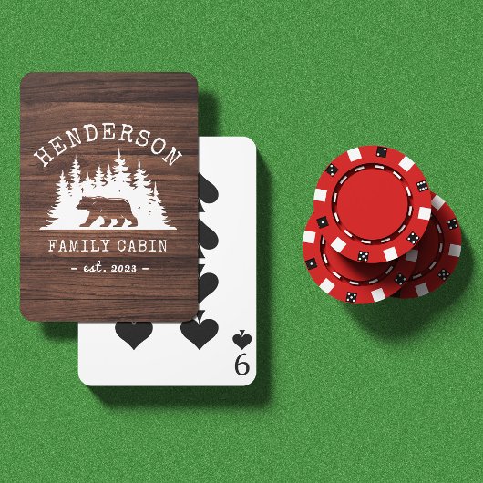 Jeu De Cartes Cabine Famille Ours Pine Bois