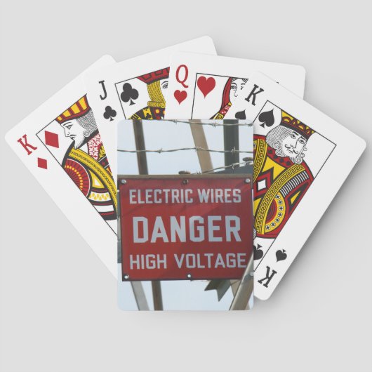 Jeu De Cartes Câbles électriques haute tension Danger Jouer des  (dos)