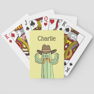 Jeu De Cartes Cactus Cowboy Personnalisé Jouant Des Cartes