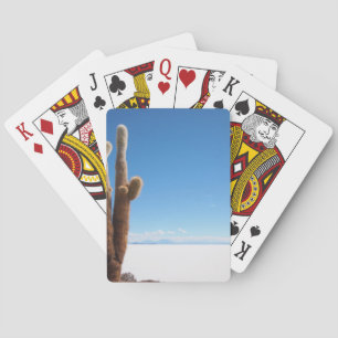 Jeu De Cartes Cactus géant sur la plate-forme de Salar de Uyuni