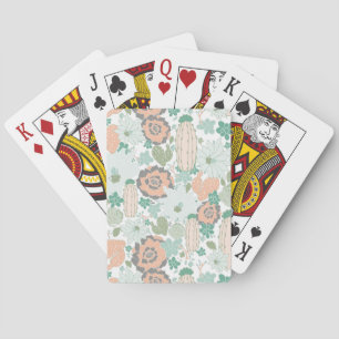 Jeu De Cartes Cactus Motif Imprimer Coral Mint Vert Blanc