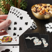 Jeu De Cartes Cactus Rempli Michigan Silhouette Avec Maison (In Situ)