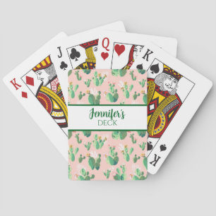 Jeu De Cartes Cactus roses et Turquoises Cartes de jeu Sud-Ouest