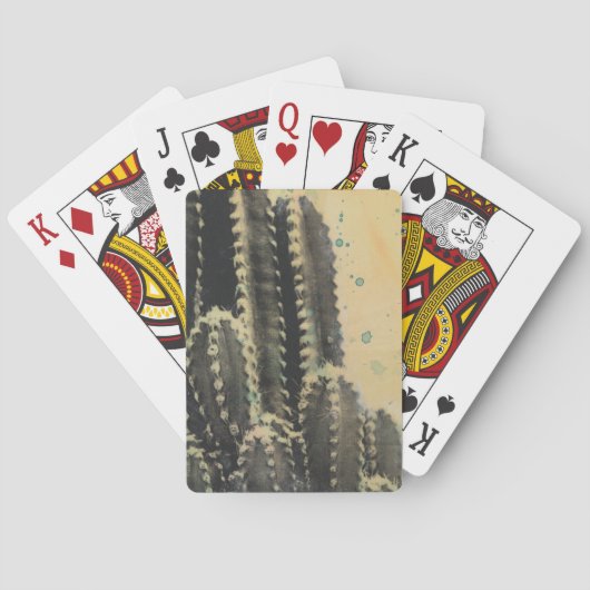 Jeu De Cartes Cactus vert sur l'arrière - plan jaune (dos)