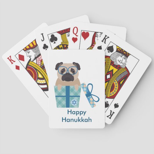 Jeu De Cartes Cadeau de carlin de Hanoukka (dos)