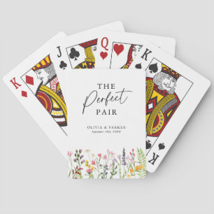 Jeu De Cartes Cadeau de mariage Fleur sauvage La paire parfaite