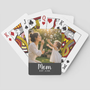 Jeu De Cartes Cadeau de Mémoire Photo de Maman Établie