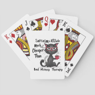 Jeu De Cartes Cadeau drôle pour amateur de chats avec sarcasme e