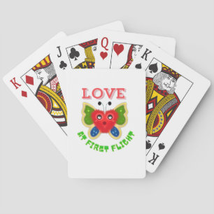 Jeu De Cartes Cadeau Papillon en Forme de Cœur Flou Personnalisé