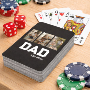 Jeu De Cartes Cadeau personnalisé pour papa avec 3 photos et ann