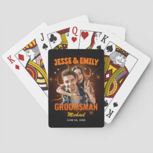 Jeu De Cartes Cadeau pour garçon d'honneur Photo personnalisée B
