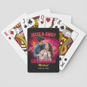 Jeu De Cartes Cadeau pour garçon d'honneur Photo personnalisée B