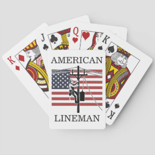 Jeu De Cartes Cadeau pour un Monteur de Lignes Américain Travail
