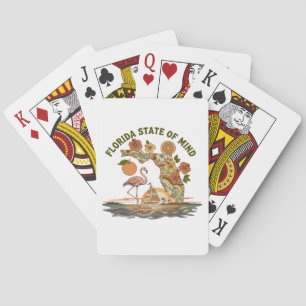 Jeu De Cartes Cadeau Rétro de Floride État d'Esprit Flamant Rose