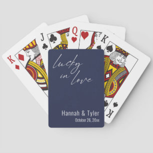 Jeu De Cartes Cadeaux de mariage bleu marine Chanceux en amour