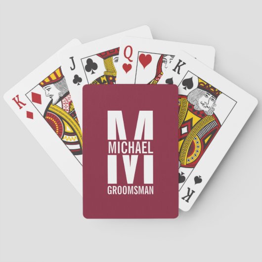 Jeu De Cartes Cadeaux Personnalisés pour Garçons d'Honneur avec (dos)
