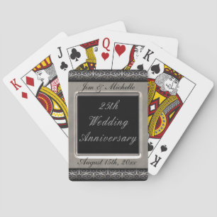 Jeu De Cartes Cadres d'ornement 25e anniversaire de Mariage