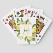 Jeu De Cartes Cadres et Feuilles de citrons jaunes modernes avec (dos)