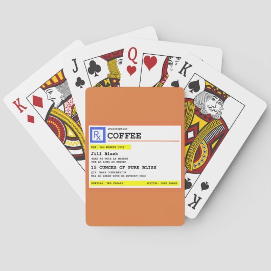 Jeu De Cartes Café d'ordonnance amusant Personnalisé (dos)