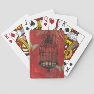 Jeu De Cartes Cage à oiseaux décorative avec des papillons
