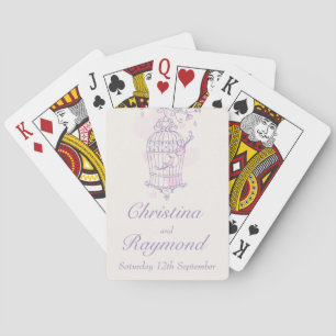 Jeu De Cartes Cage d'oiseaux rose violet nom du mariage jouant a