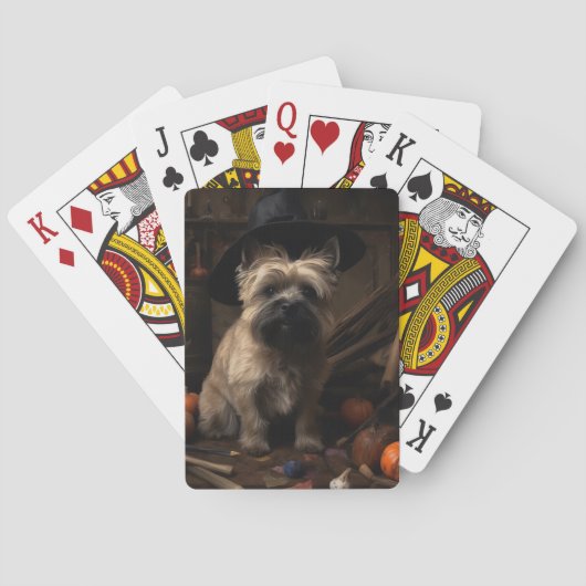 Jeu De Cartes Cairn Terrier Citrouilles Halloween effroi (dos)