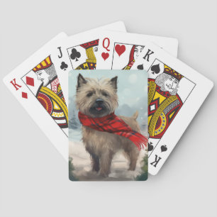 Jeu De Cartes Cairn Terrier Dog dans Noël de neige