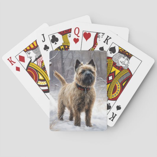 Jeu De Cartes Cairn Terrier Qu'Il Neige Noël (dos)