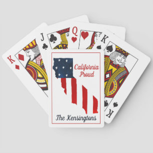 Jeu De Cartes Californie Fier USA American Flag Aquarelle