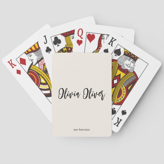Jeu De Cartes Calligraphie minimaliste Crème ivoire Marque moder (dos)