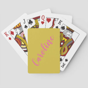 Jeu De Cartes Calligraphie Personnalisée Rose Jaune Tendance Sim