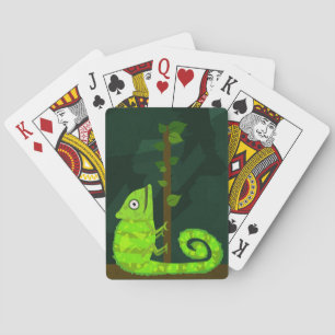 Jeu De Cartes Caméléon mignon vert