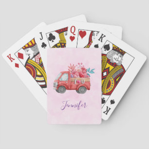 Jeu De Cartes Camion mignonne d'amour transportant des coeurs et