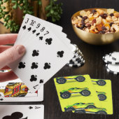 Jeu De Cartes Camion Monster sur le vert citron (In Situ)
