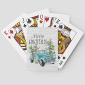 Jeu De Cartes Camionnette de Ferme Bleue Rustique | Noël (dos)
