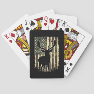 Jeu De Cartes Camo US Drapeau Chasse aux Cerfs Chasse au Camofla