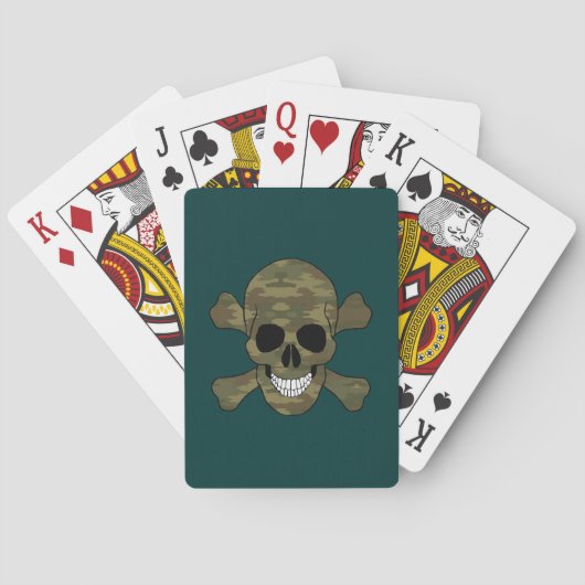 Jeu De Cartes Camouflage Crâne Et Crossbones Jouer Des Cartes (dos)