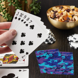 Jeu De Cartes Camouflage militaire à la mode, bleu profond et vi