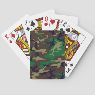 Jeu De Cartes Camouflage militaire américain de bois