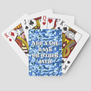 Jeu De Cartes Camouflage Militaire de Forêt de Bois Bleu