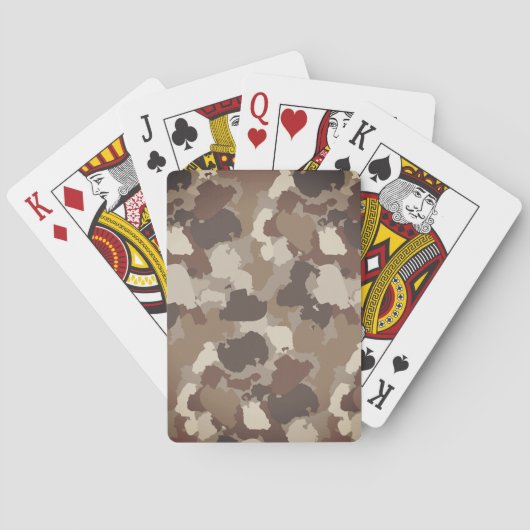 Jeu De Cartes Camouflage Militaire Tons Terre Bruns (dos)
