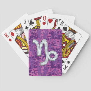 Jeu De Cartes Camouflage numérique fuchsia Symbole du zodiaque C