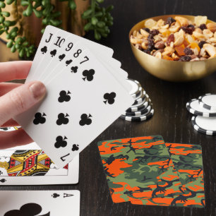 Jeu De Cartes Camouflage orange et vert, Militaire, Armée