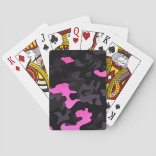 Jeu De Cartes Camouflage rose et noir