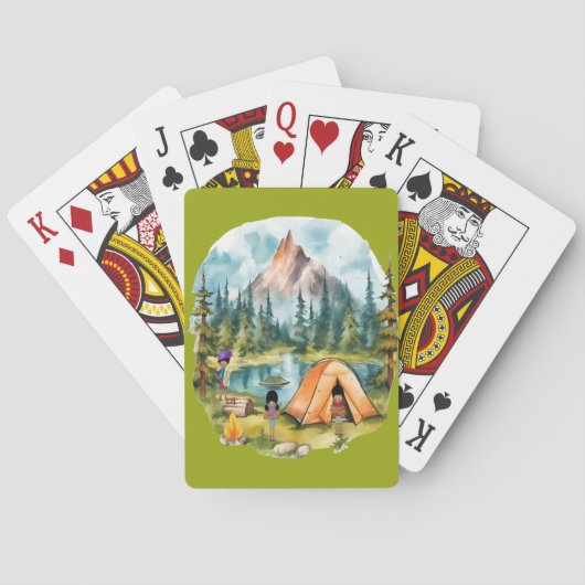 Jeu De Cartes Camping Cartes de jeu avec enfants noirs (dos)