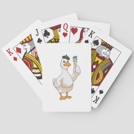 Jeu De Cartes Canard comme peintre avec pinceau (dos)