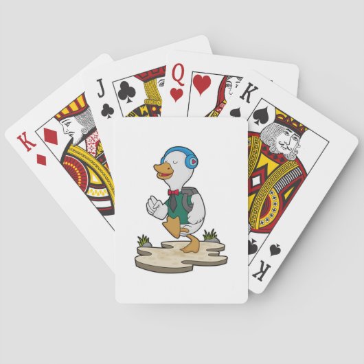 Jeu De Cartes Canard comme randonneur avec sac à dos (dos)