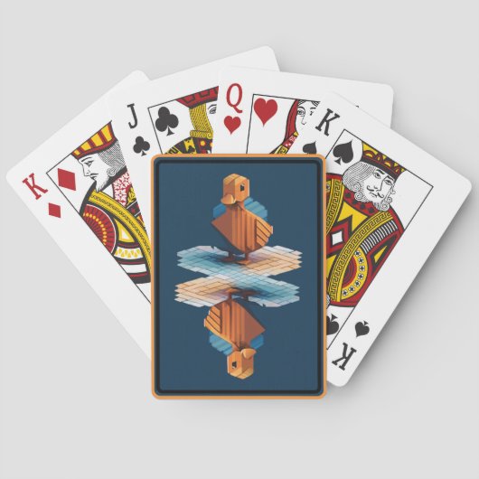 Jeu De Cartes Canard en bois isométrique (dos)