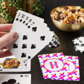 Jeu De Cartes Canards rose violet orange monogramme (In Situ)
